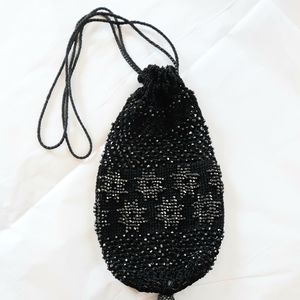 Vintage Hand Beaded Drawstring Pouch